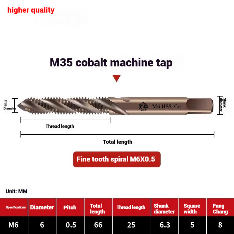1084-M35 cobalt taps machine use high speed steel stainless steel special taps straight groove spiral apex backtapping taps Shandong Denso Pricision Tools Co.,Ltd.